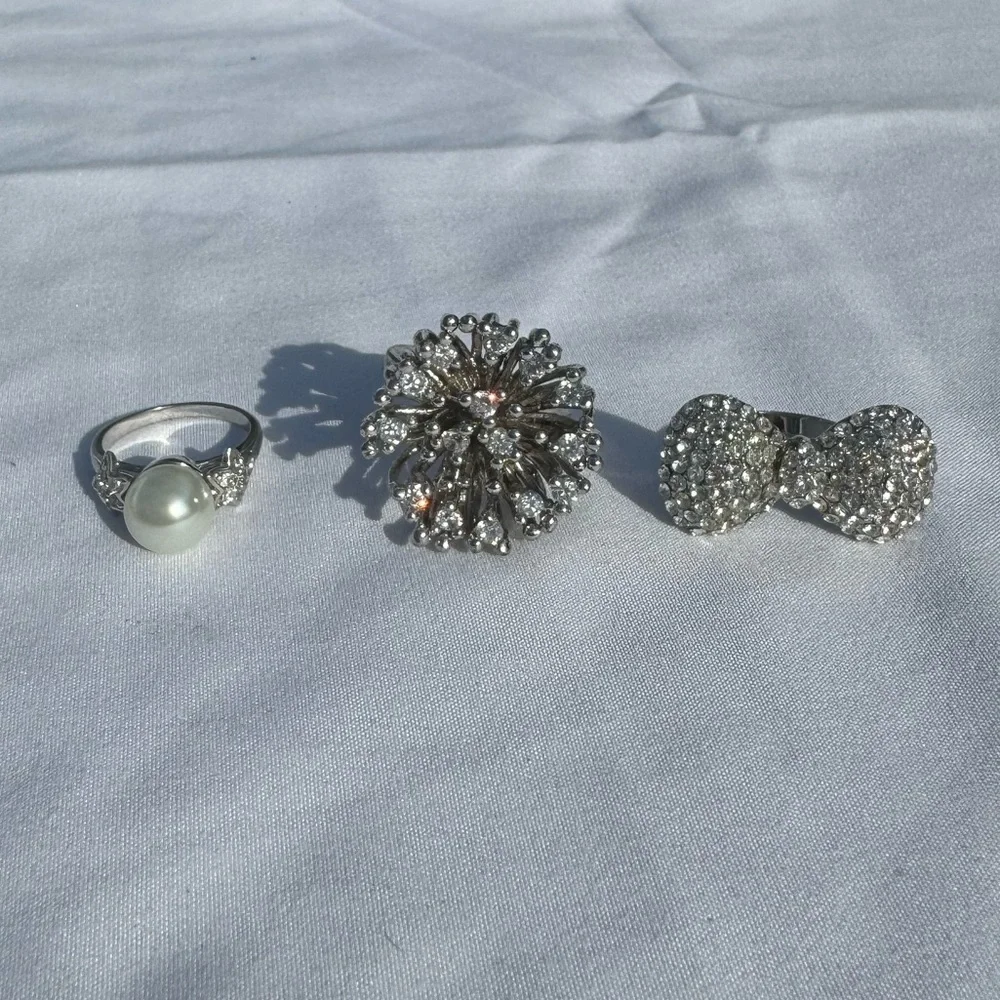 Cute Rhinestone Ring Set
